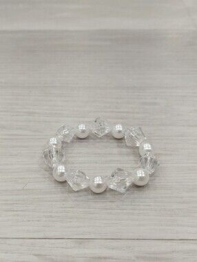 Classic White Pearl & Clear Crystal Bracelet